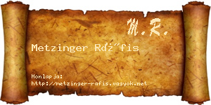 Metzinger Ráfis névjegykártya